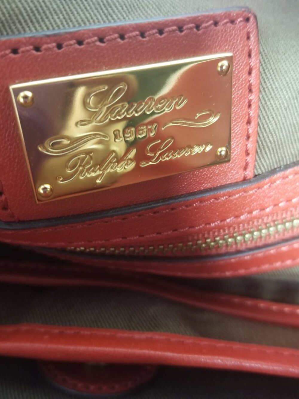 Lauren Ralph Lauren Slouchy Hobo Women's Large Red Leather Purse - Picture 9 of 14